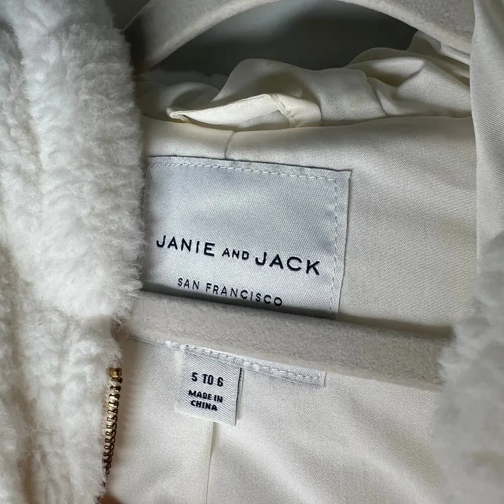 Janie & Jack Ivory Sherpa Vest Size 5-6